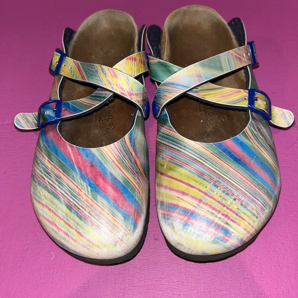Birkenstock Colorful Striped slip on shoes big kid size 6.5 - Picture 1 of 6